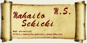 Mahailo Sekicki vizit kartica